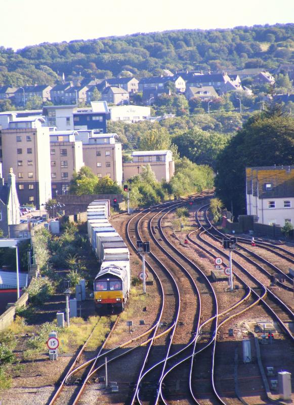 DRS 66xxx: DRS 66 inside Aberdeen Ferryhill loop for rounding and departing southbound for Grangemouth as 4N83 Photo of DRS 66xxx