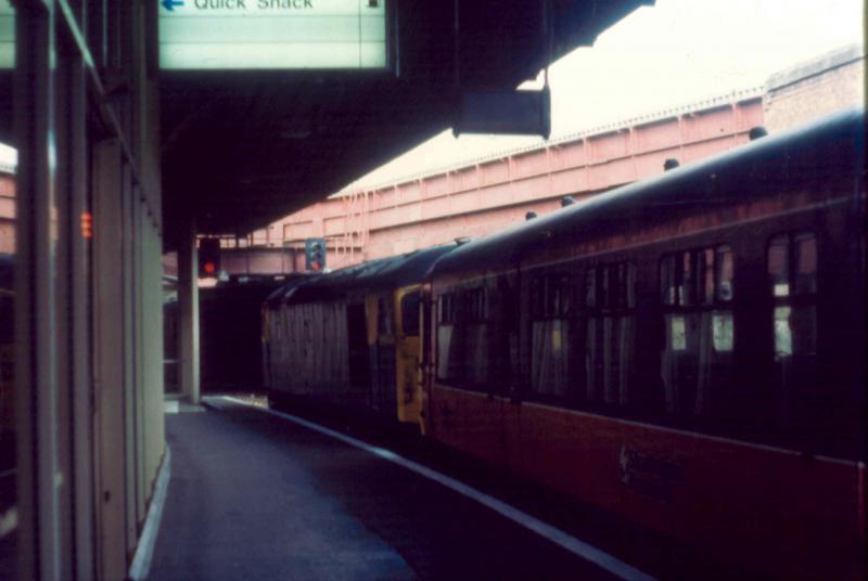 26015 to the rescue: June 1990 and 26015 with a 107 on the 1625 Dundee to Arbroath in a period when loco hauling had to be introduced. Photo of 26015 to the rescue