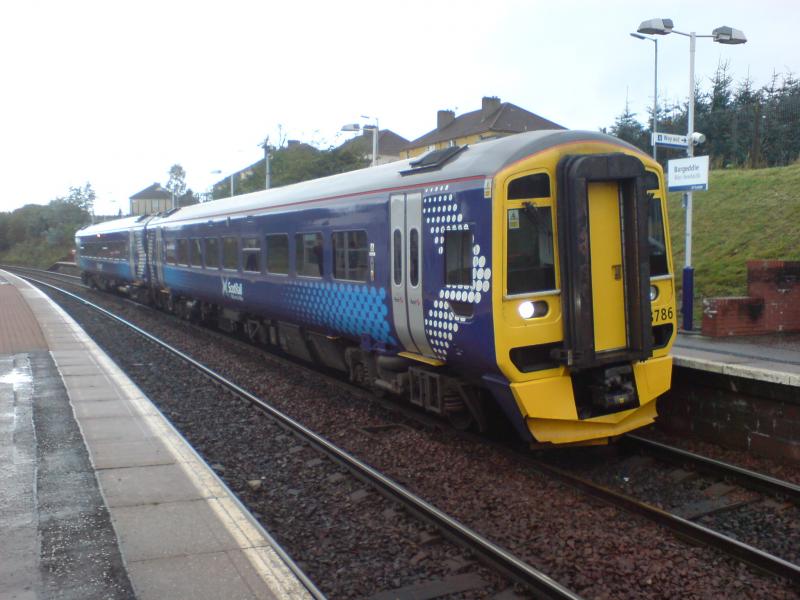 158786 at Bargeddie: 158786 at Bargeddie with a service from Glasgow Central to Whifflet (03.9.11). Photo of 158786 at Bargeddie