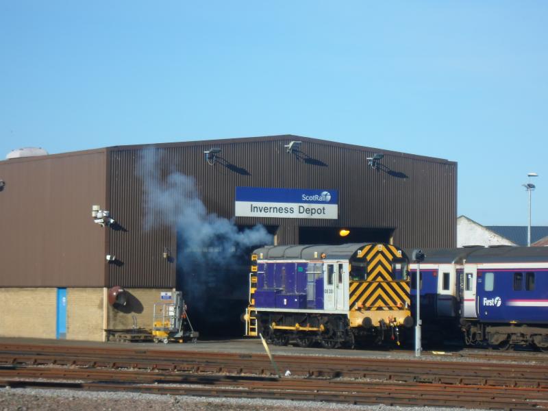 08308 Inverness: 08308 clagging out of the Inverness TMD Photo of 08308 Inverness