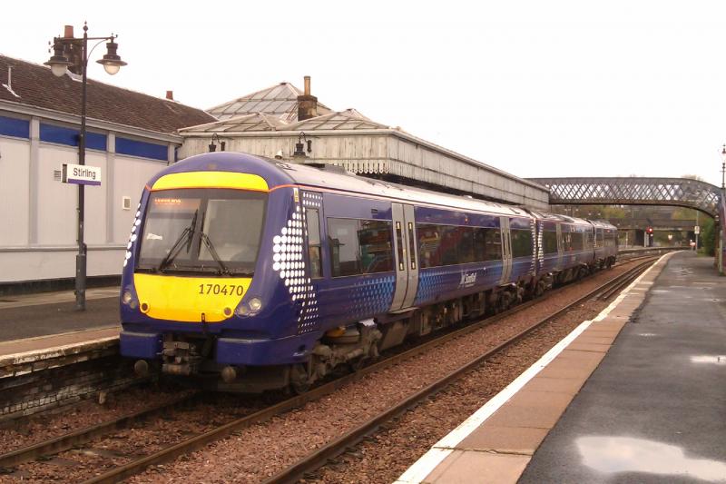 170470 at Stirling, 25.10.11: Recently repainted into ScotRail Saltire livery. Photo of 170470 at Stirling, 25.10.11