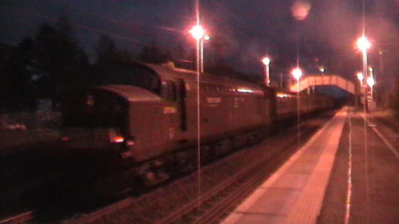 37516 Behind The Jacobite: On A Halloween Night, Black Fives 44871 & 45407 Passed Holytown As The Darkness Fills The Sky, Here Is WCRC 37516 Thrashing Away At The Rear Photo of 37516 Behind The Jacobite