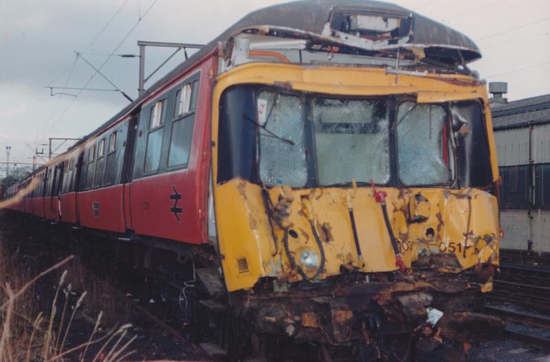 Unlucky 303: 303051 dumped in Hyndland emud after being left at Westerton with no handbrake on and running away till it collided with a 37 betwean Drumry and Singer. Photo of Unlucky 303
