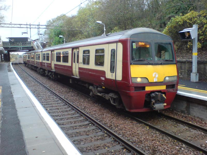 320308 at Blairhill: 320308 calls at Blairhill on an Airdrie service. (29.10.11) Photo of 320308 at Blairhill
