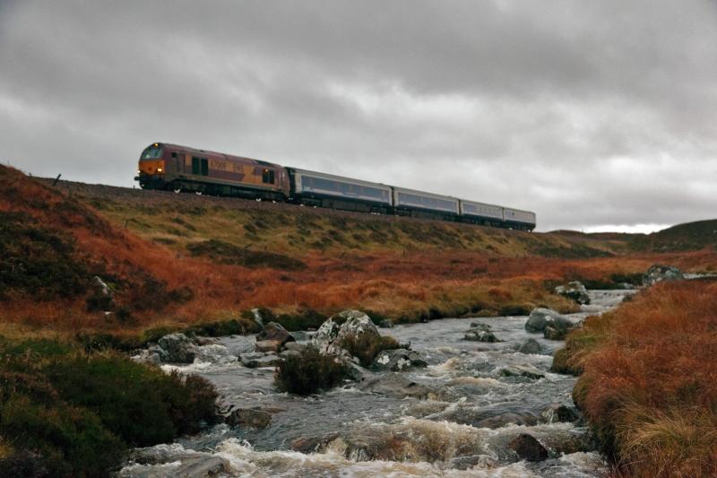 Sleeper near Corrour: Northbound Sleeper between Corrour and Loch Treig on Mon 31 October 2011. Photo of Sleeper near Corrour