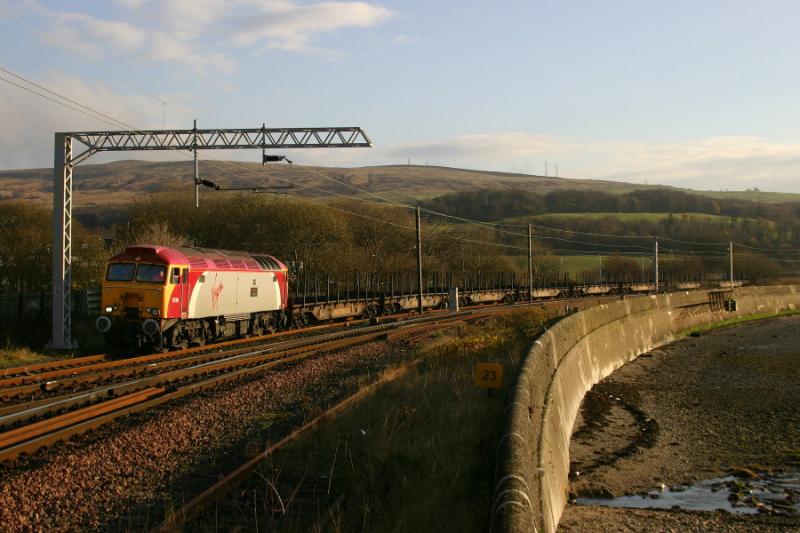 Timberbirds are go: 57311 and 6Z63 to Crianlarich looped at Craigendoran 20/11/07 Photo of Timberbirds are go