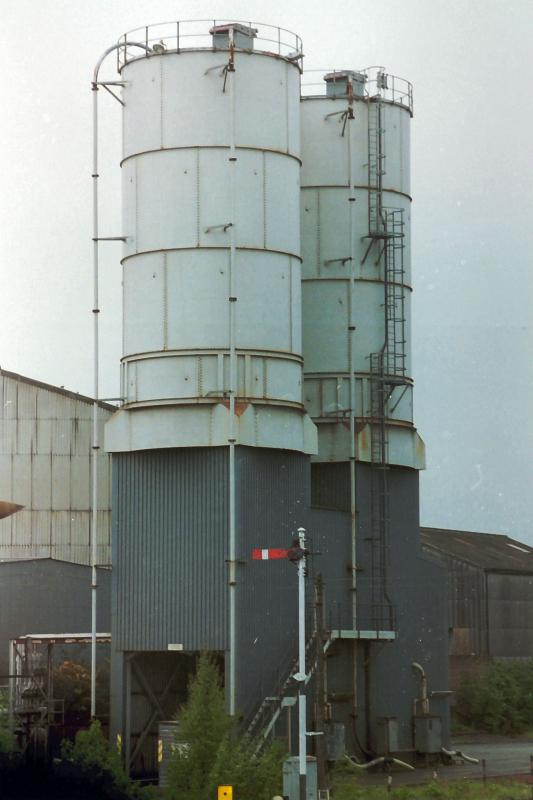 The soda-ash silos.: The soda-ash silos. Photo of The soda-ash silos.
