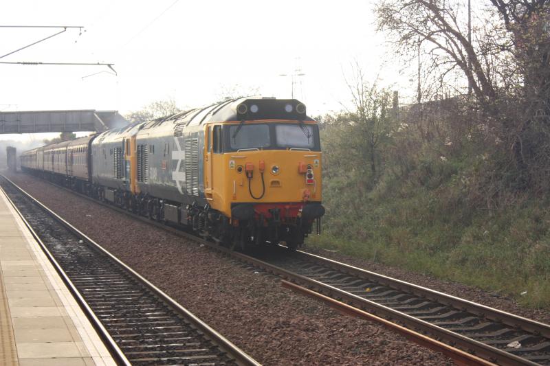 Photo of 50049 50044 on the rear of mini-tour to fife at brunstane.