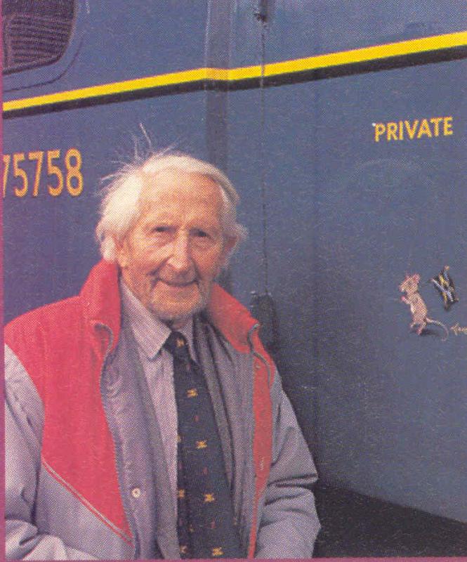 There's a moose loose....: BR Staff photo of Mr Cuneo at Shields Depot in March 1991 painting the mouse onto 048. Photo of There's a moose loose....