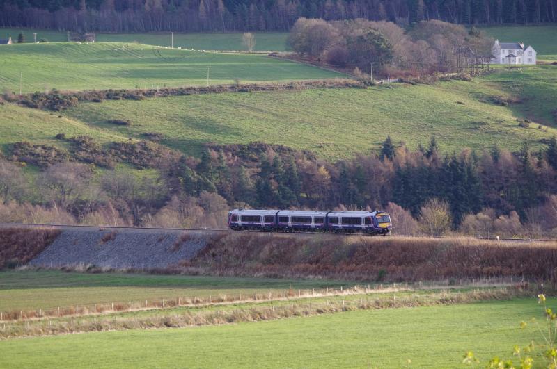170453: First Scotrail 170453 between Elgin and Keith with an Aberdeen service on the afternoon of 26 Nov 2011. Photo of 170453