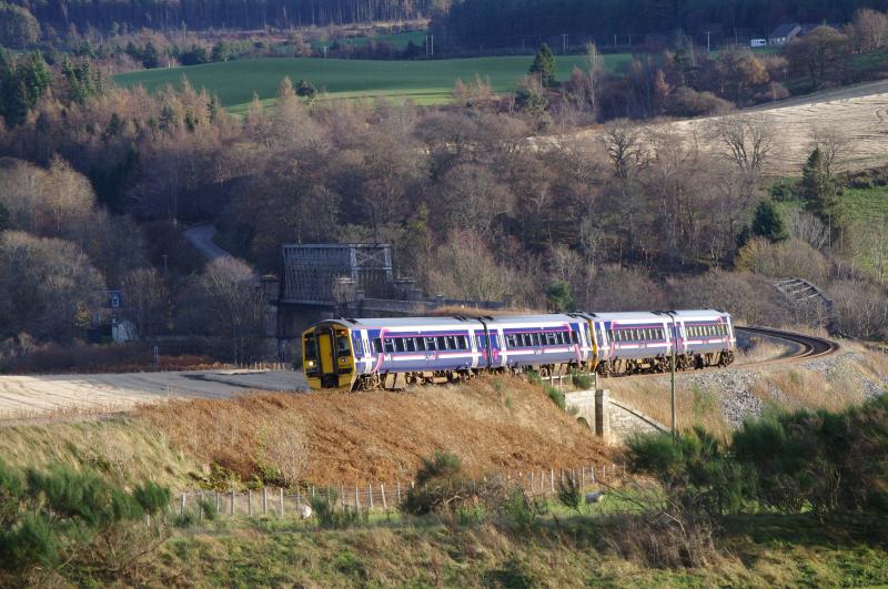 158702, 158712: 158702 and 158712 between Keith and Elgin with an Inveress service on 26 Nov 2011. Photo of 158702, 158712