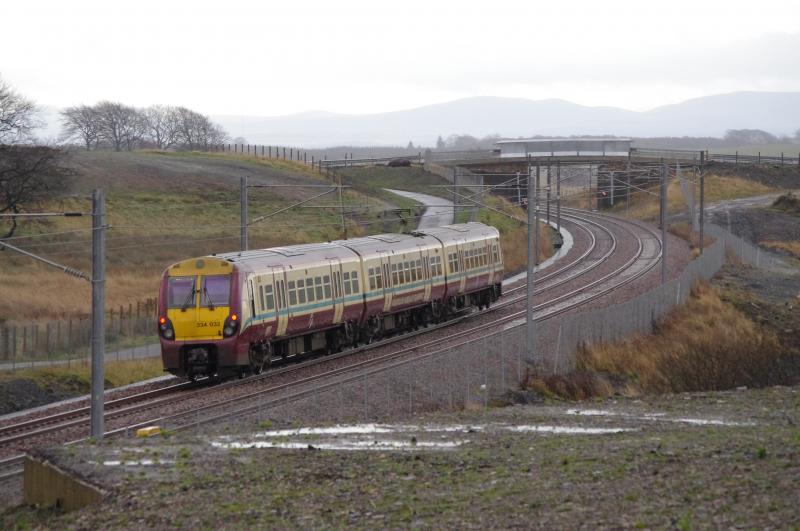 334032: 334032, 02 Dec 2011. Heading East towards Blackridge. Photo of 334032