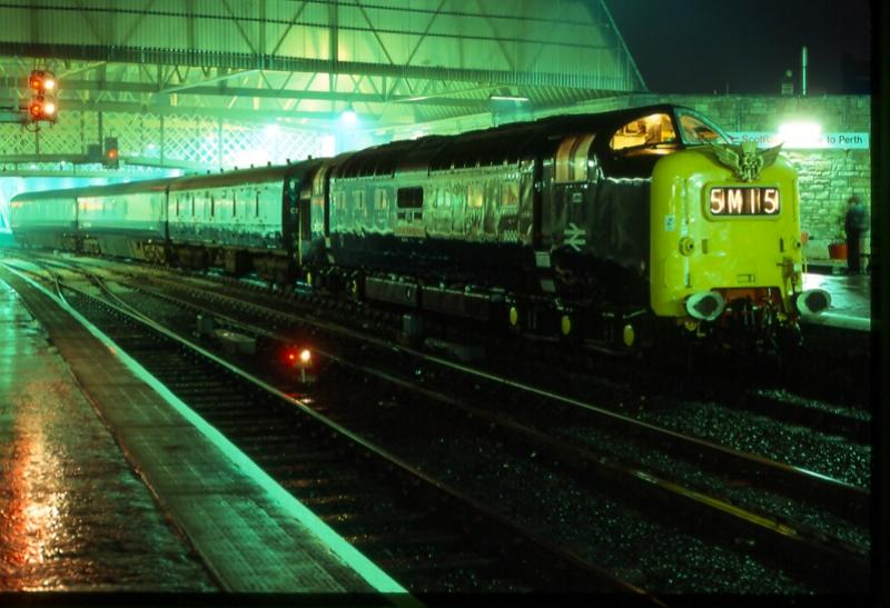 Photo of D9000 on sleepers Perth April 1985