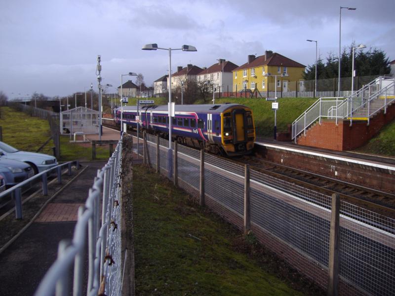 158 730 calls at Bargeddie: 158 730 calls at Bargeddie with a Glasgow Central to Whifflet service. (18.01.12) Photo of 158 730 calls at Bargeddie