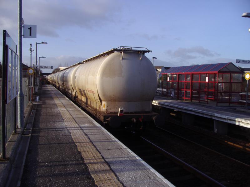 The last Alcan PCA of 6S45: The rear of 6S45 North Blyth to Fort William service passing through Gartcosh Station. (12.01.12) Photo of The last Alcan PCA of 6S45