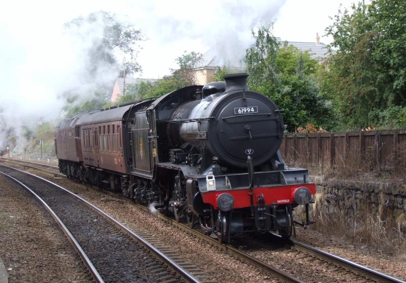 K4: K4 61994 the great marquess passes polmont on route to bo'ness ground frame for the stock with a WCRC loco Photo of K4