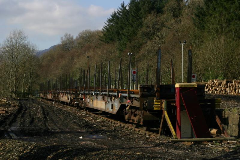 IGA wagons: Some of the IGA wagons used by Colas on the Arrochar/Crianlarich to Chirk timber traffic. Pictured at Arrochar on 24/03/07 Photo of IGA wagons