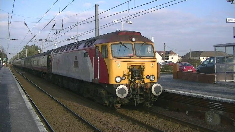 57304 on 6Z59 the 334 drag at Barassie 3-2-12: Virgin Thunderbird 57304 Gordon Tracey arrives at Barassie on the GBRf worked 334 drag Photo of 57304 on 6Z59 the 334 drag at Barassie 3-2-12
