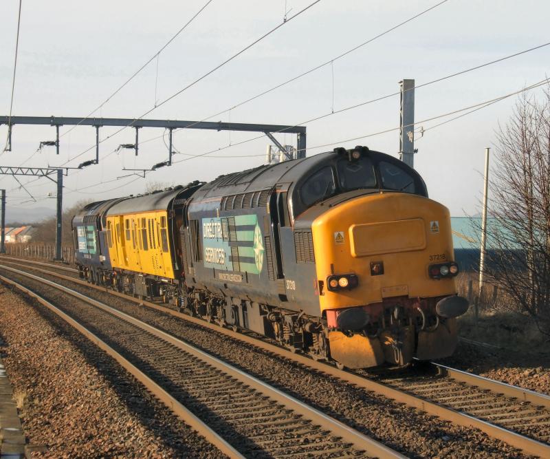 37218 & 069 arrive at Prestonpans with 2Q88.: 37218 & 069 arrive at Prestonpans with 2Q88. Photo of 37218 & 069 arrive at Prestonpans with 2Q88.