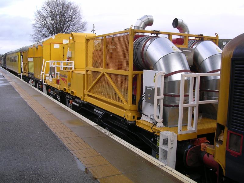Snow Train Close Ups #1 - Nairn Station - 18-02-12: Snow train en route from Dundee yard to Needlefield Yard Inverness 18-02-12 Photo of Snow Train Close Ups #1 - Nairn Station - 18-02-12