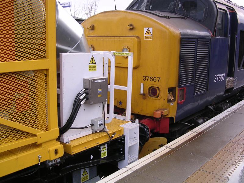 Snow Train Close Ups #2 - Nairn Station - 18-02-12: Snow train en route from Dundee yard to Needlefield Yard Inverness 18-02-12 Photo of Snow Train Close Ups #2 - Nairn Station - 18-02-12