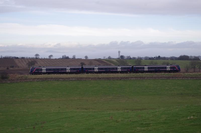 170455: 170455. Glasgow Queen Street to Edinburgh service, East of Linlithgow. 02.03.2012. Photo of 170455
