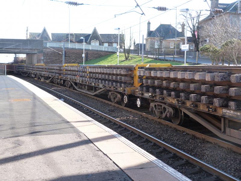 Engineer train: At Saltcoats station on Sunday 4th March 2012. Photo of Engineer train
