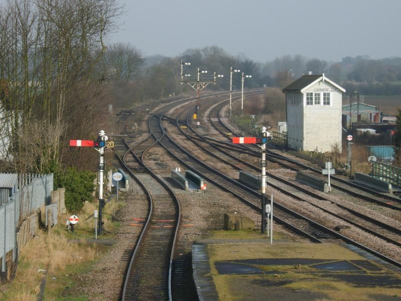 Barnetby looking East, 3rd March 2012.: Amazing that the infrastructure remains from a bygone age, but still copes with a very large number of trains every day. Photo of Barnetby looking East, 3rd March 2012.