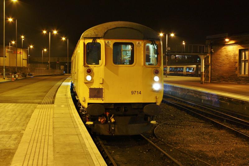 9714: DBSO 9714 waits time at perth on the 3Q16 mossend-inverness. Photo of 9714