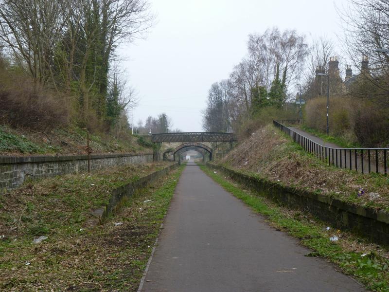 Eskbank station towards Edinburgh: View of the original Eskbank station looking towards Edinburgh. New Eskbank station to be further south. Photo of Eskbank station towards Edinburgh