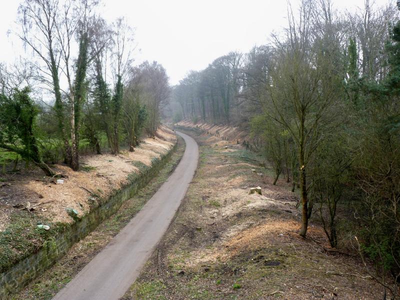 Kings Gate Bridge Dalkeith looking south: Evidence of tree clearance in this view looking south from Kings Gate Bridge. Photo of Kings Gate Bridge Dalkeith looking south