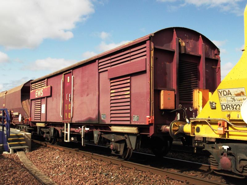 another view of the generator van: Here is another view of the generator van taken at Camelon station. Seen as part of 6K05 Millerhill to Camelon Skako Octopus ballast train on 1st April 2012. Photo of another view of the generator van
