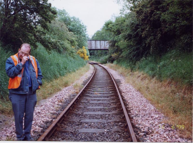 Inchdarniemuir: Westfield branch pre 1997 reballasting. B922 bridge in the background. Photo of Inchdarniemuir