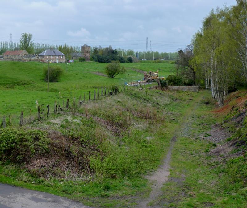 Borders Railway near Dalkeith: Photo taken from Kings Gate bridge near Dalkeith looking back towards A720 City Bypass and Millerhill Photo of Borders Railway near Dalkeith
