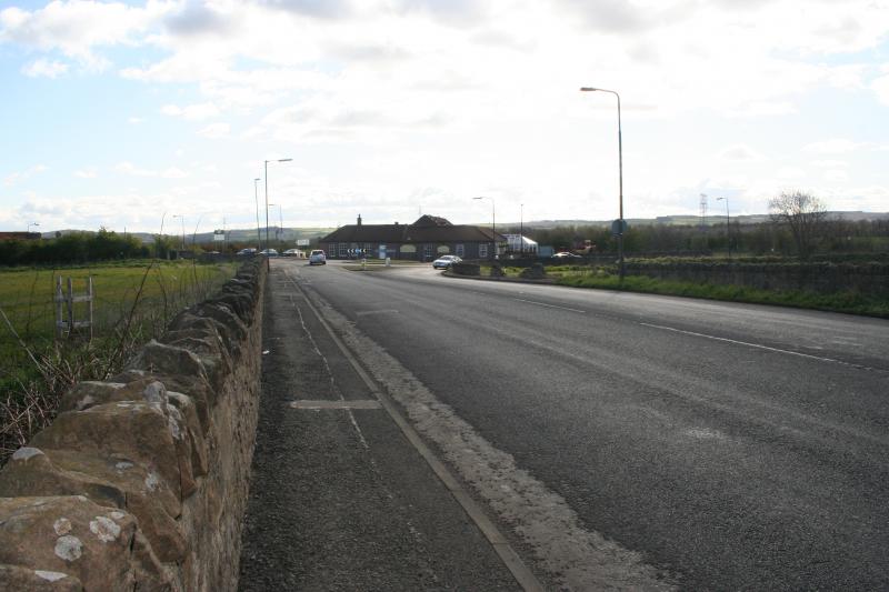 Borders Railway Millerhill Village: Point at which line will cross road by the cockatoo pub near Millerhill village. Going to be quite a change to road arrangements! Photo of Borders Railway Millerhill Village