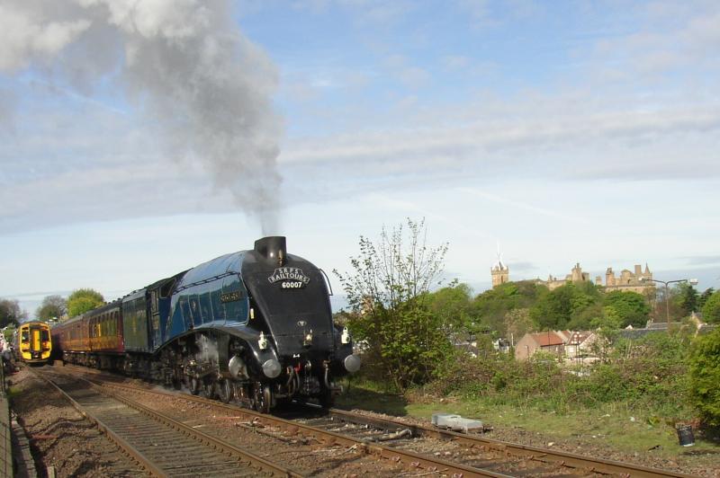 Departure from Linlithgow: Sir Nigel Gresley departs Linlithgow on a SRPS round the forth charter. Photo of Departure from Linlithgow