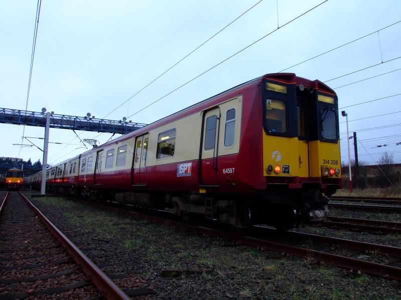 Photo of Class 314 208 + Class 314 212 + Class 314 206 @ Yoker Depot. 26.12.07..JPG