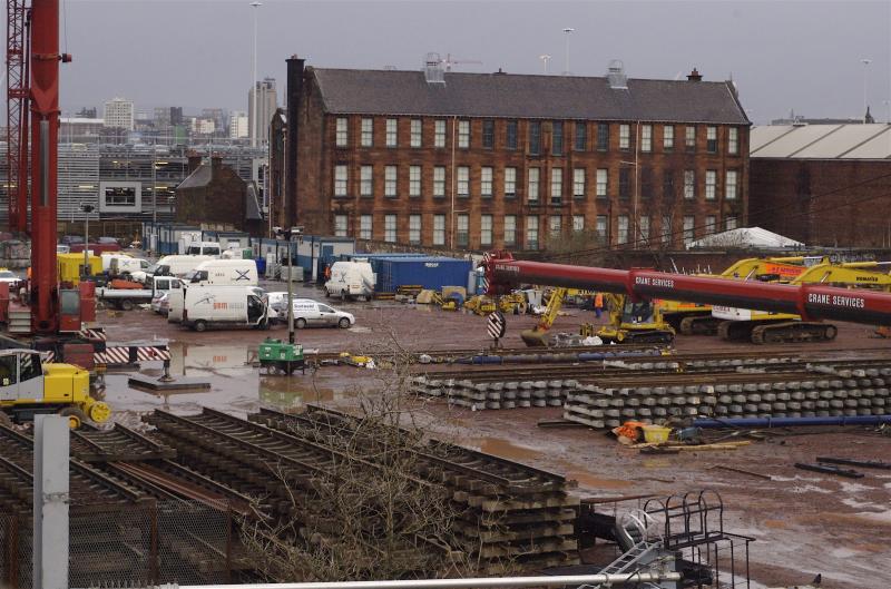 Photo of Rail works yard at Scotland St School.jpg
