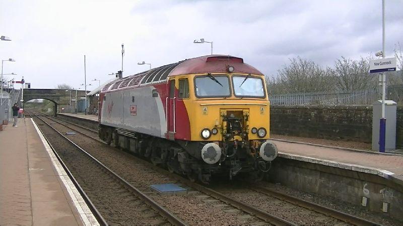 57307 at Carmyle 26-04-12: 57307 Lady P passes through New Cumnock on 0Z31 Carlisle to Polmadie route trainer. Photo of 57307 at Carmyle 26-04-12