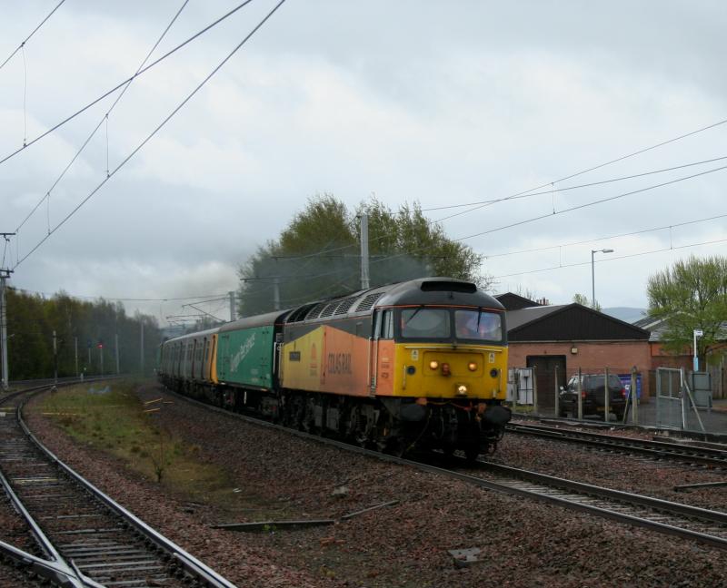 Colas in Scotland: 47739 + 507012 5Z08 Carlisle Kilmarnock (Wabtec)passing Carstairs slightly late. Photo of Colas in Scotland