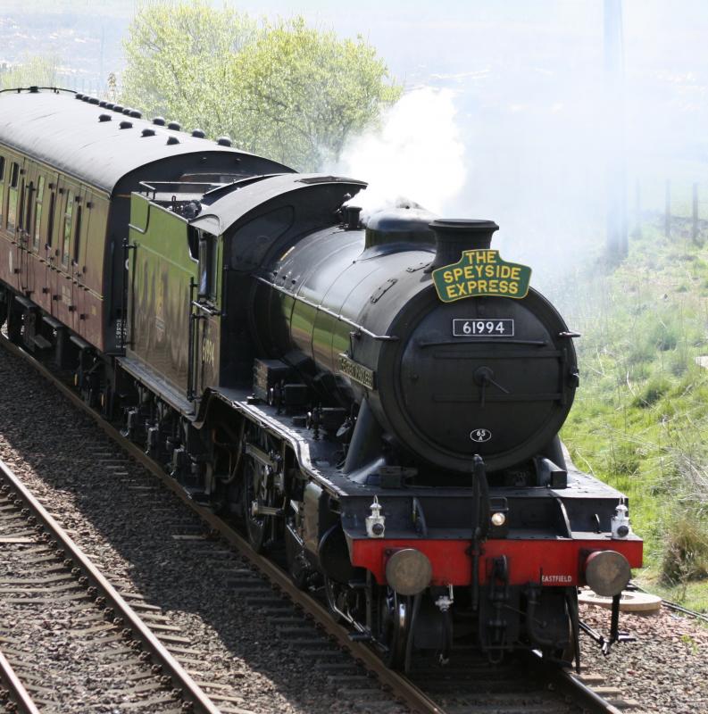 The Marquess Heads North: The Marquess and support coach under the watchfull eye of a certain Mr Cameron just passed Lochmuir summit north of Markinch. Photo of The Marquess Heads North