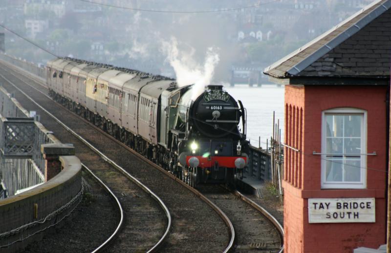 TAY BRIDGE SOUTH: 60163 LOOKING GOOD CHIMES AS IT COASTS ACROSS THE TAY BRIDGE IN THE EVENING SUN Photo of TAY BRIDGE SOUTH