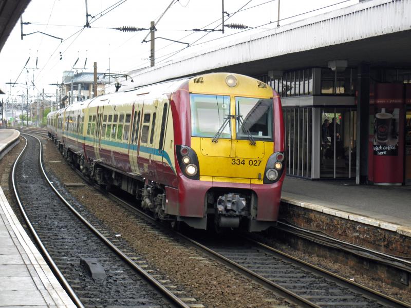 Class 334: A Class 334 Juniper EMU arriving at Haymarket on Saturday 19 May 2012. Photo of Class 334