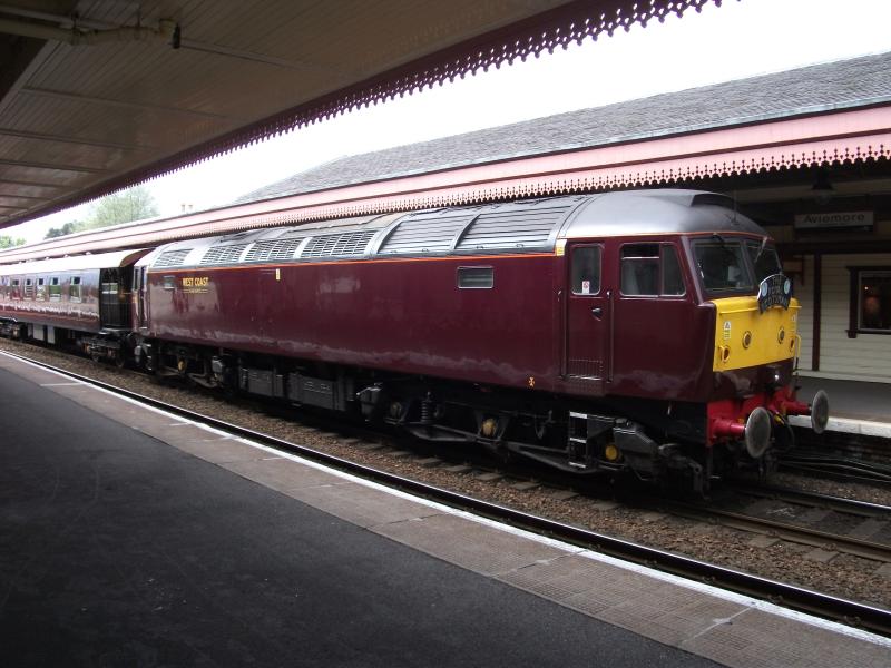Scotsman at Aviemore: 57001 on Royal Scotsman at Aviemore 24th May, 2012. Photo of Scotsman at Aviemore