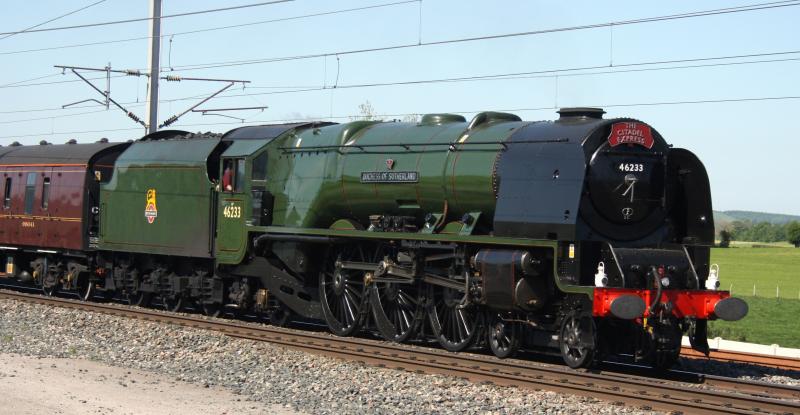 The Duchess heads south .: The Duchess of Sutherland heads south through Plumpton north of Penrith Photo of The Duchess heads south .