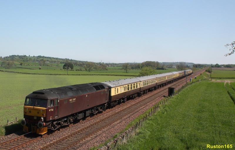47760: 47760 passes Park Farm pushing the Gas Works loco. Photo of 47760
