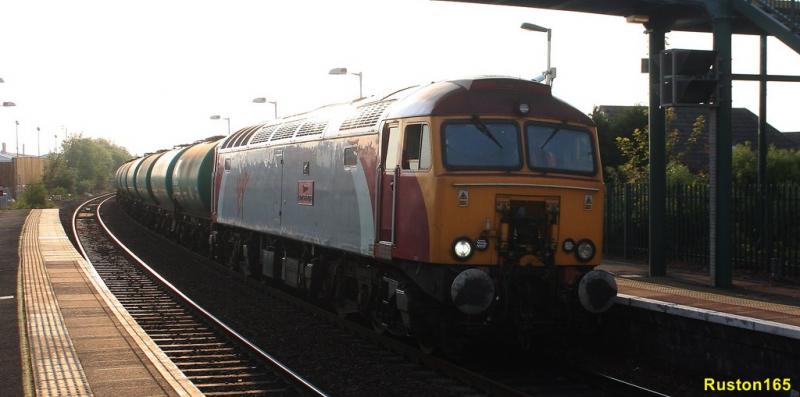 Thunderbirds are go: 57307 stands in for 66847 working 6Z47 through Camelon to Grangemouth. Photo of Thunderbirds are go