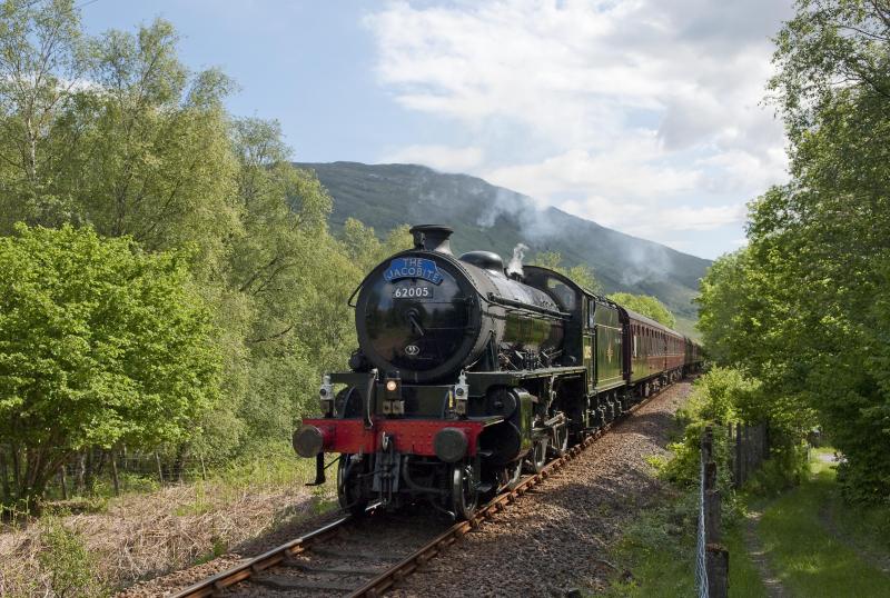 The Jacobite: 62005 on the way to Mallaig on 5.6.12 in glorious morning sunshine Photo of The Jacobite