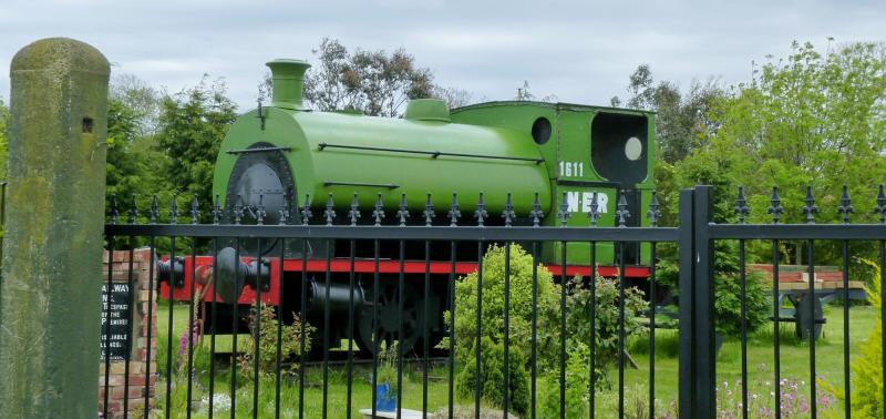 Better than a garden gnome...: In the garden next to Beal level crossing just south of Berwick. Photo of Better than a garden gnome...