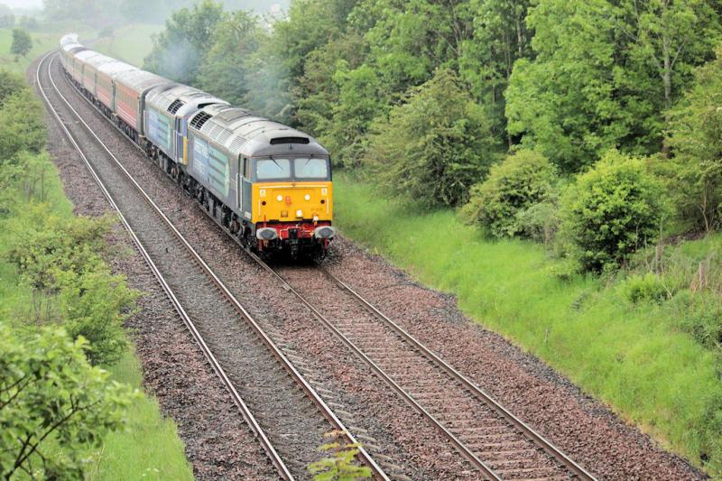 1Z45 - Rockness Express: 47802 & 47805 Heading north @ Luncarty Photo of 1Z45 - Rockness Express